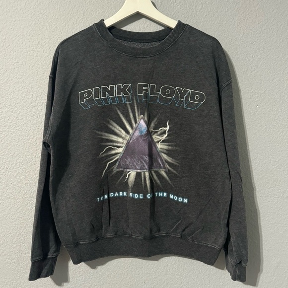 Pink‎ Floyd Women Gray Long Sleeves Crew Neck Graphic Print Cozy Sweater Size M - Picture 6 of 11
